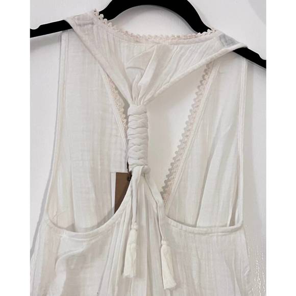 NEW SURF GYPSY gauze embroidered jumpsuit in white & natural - Picture 8 of 9